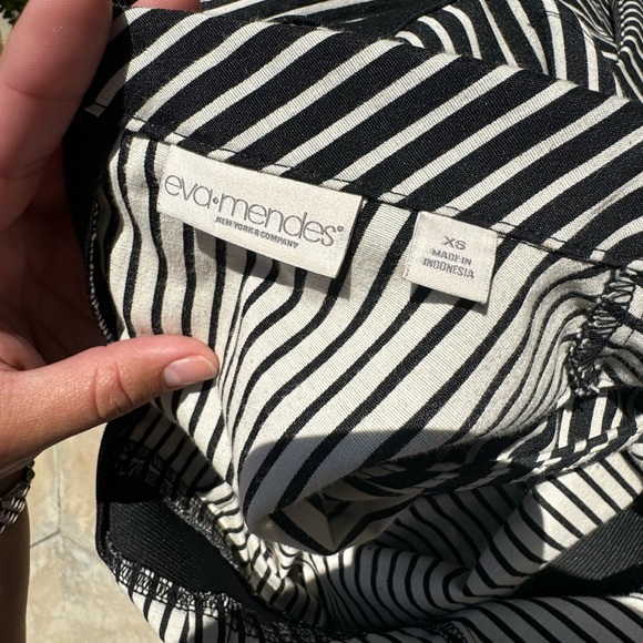 EVA MENDEZ New York & Company Black/White Stripe Pleated Dress - Picture 4 of 6